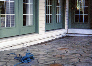 uneven patio
