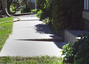 uneven sidewalk